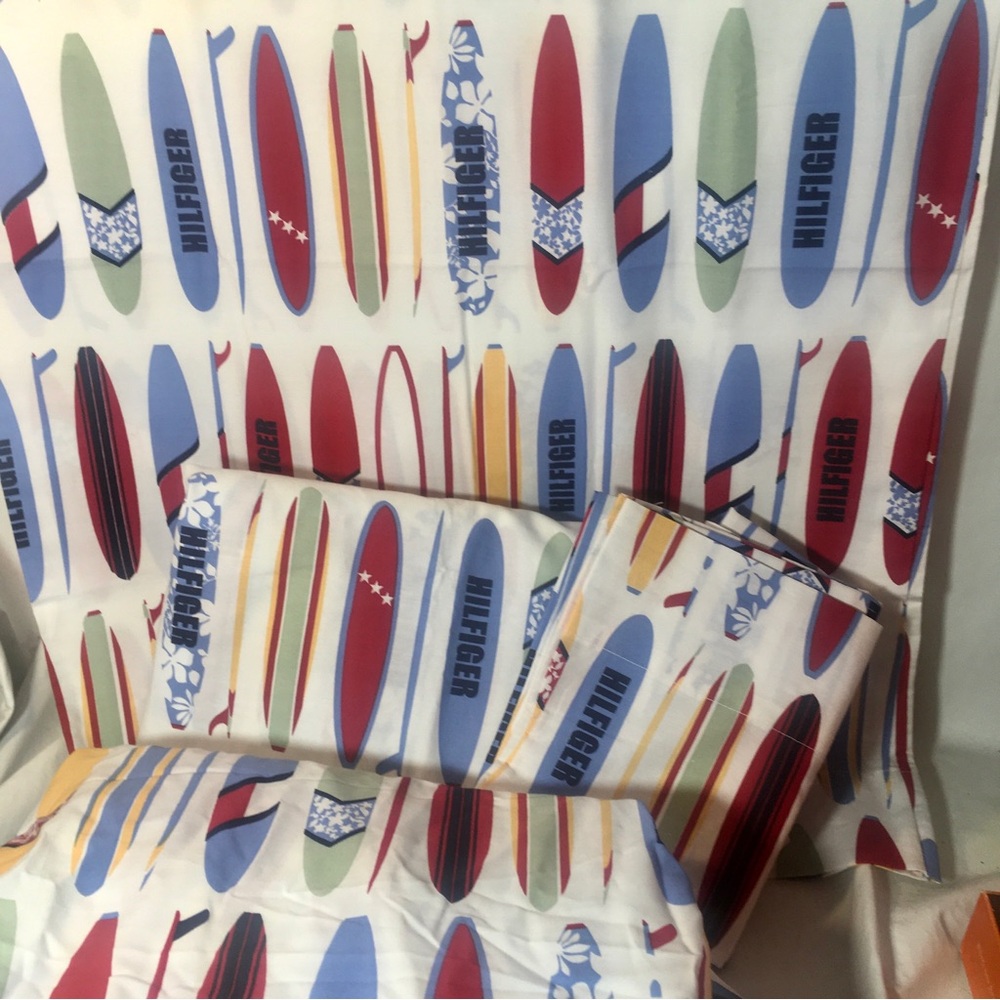 TOMMY HILFIGER Surf's Up Surfboards Full Sheet Set Vintage 100% Cotton Mexico